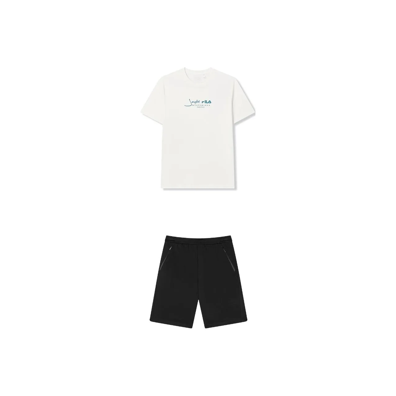 FILA Casual Sportswear Men's Set White Top+Black Shorts