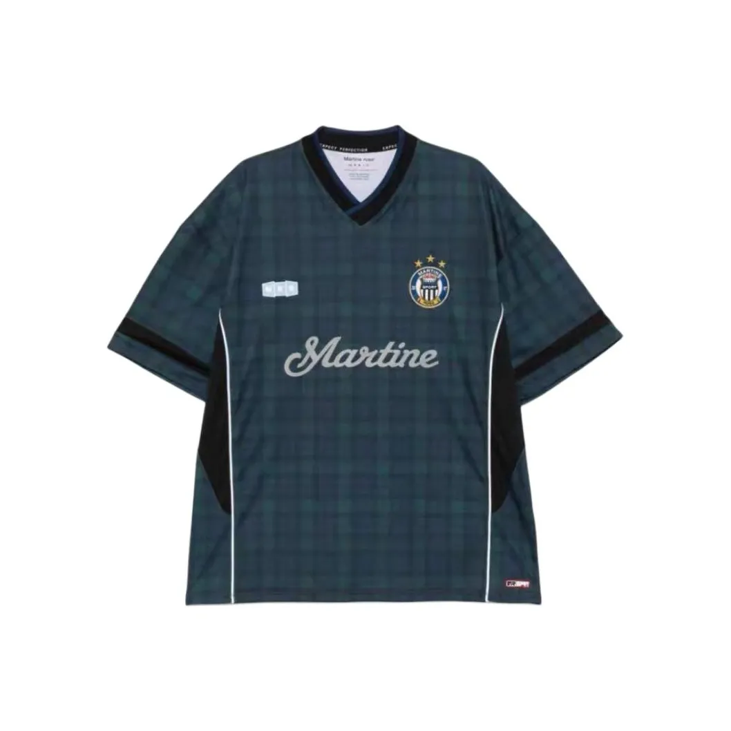 MARTINE ROSE SS25 Футбол Джерси Мужской Черный