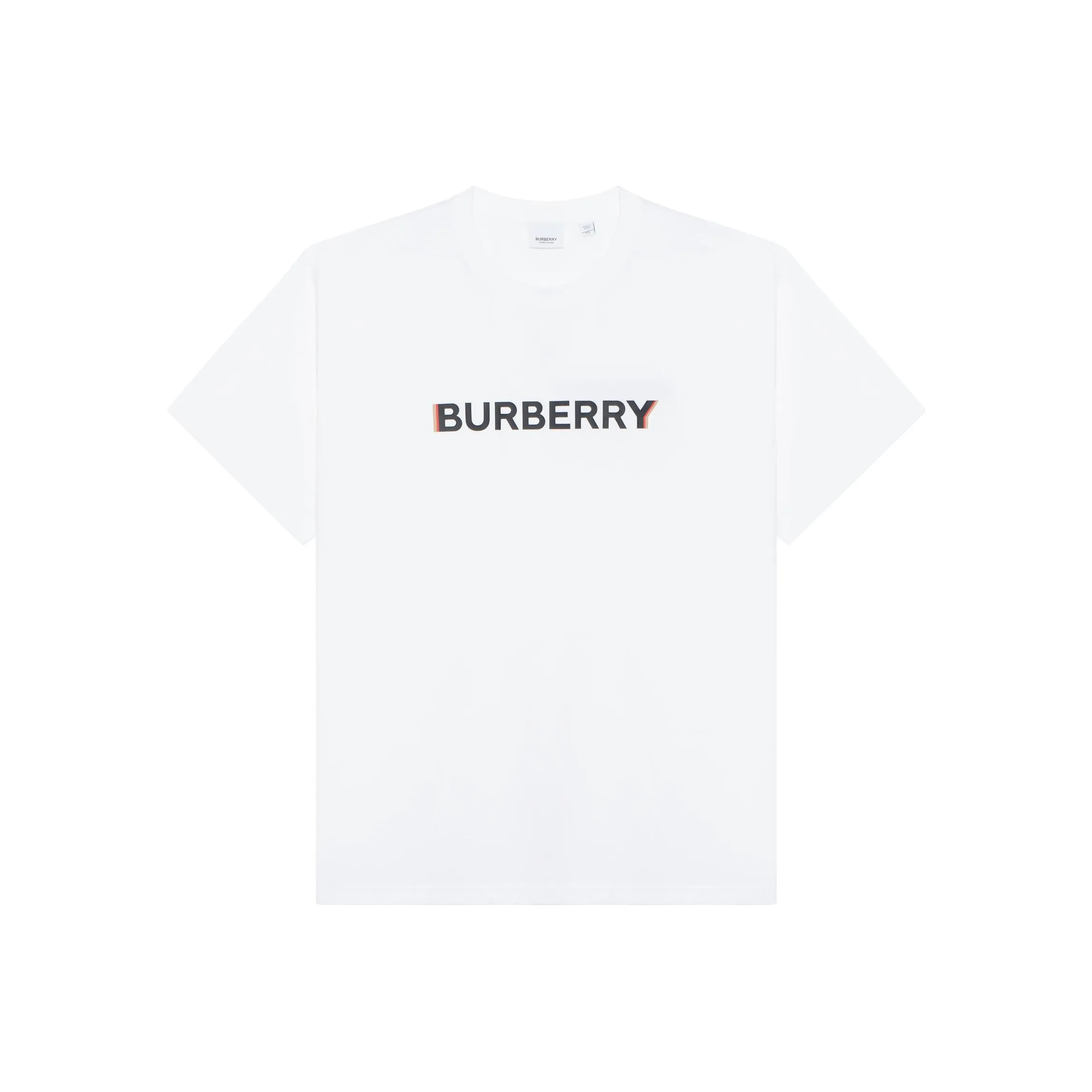Burberry Logo Print Cotton Oversized T shirt Women's White