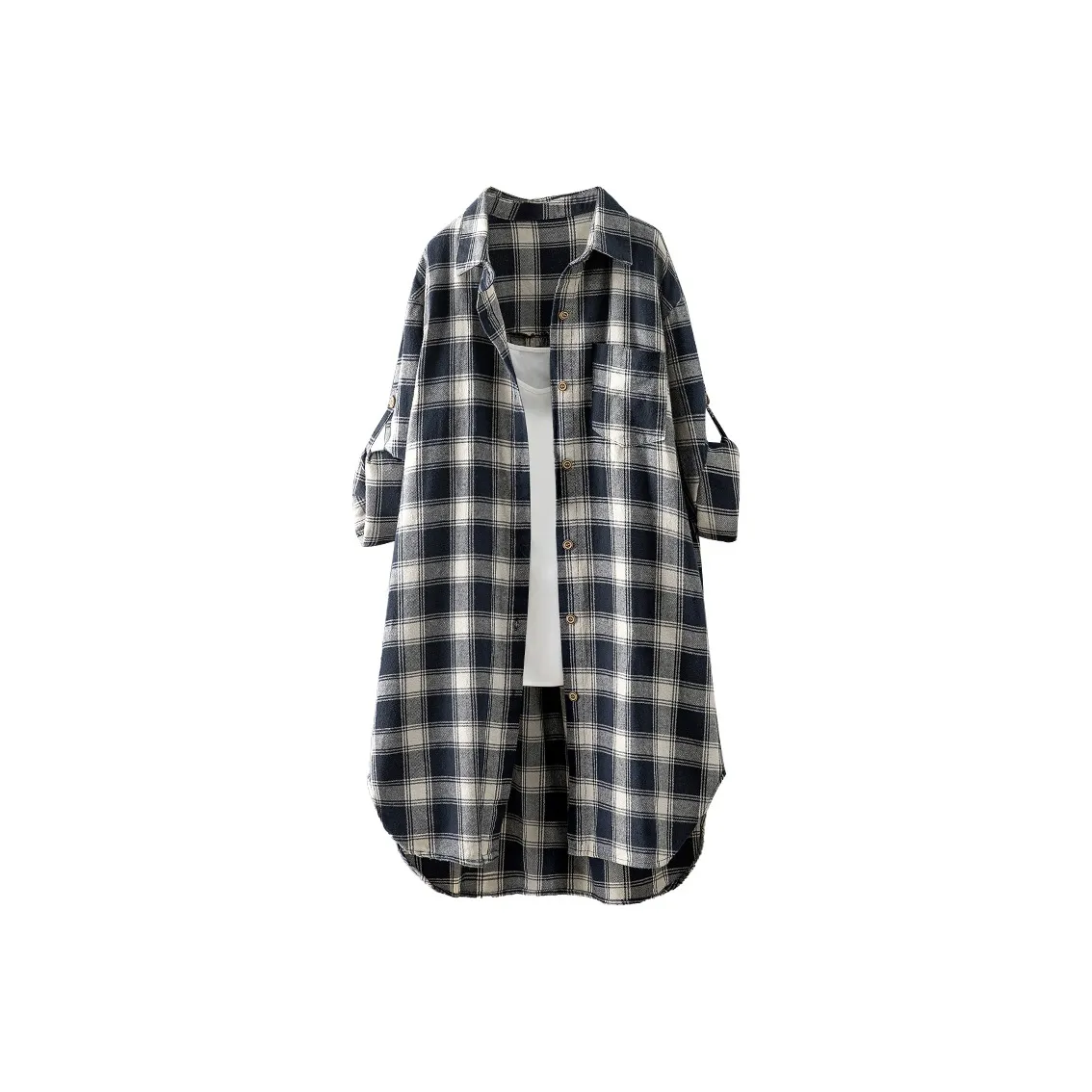 Cypress House Рубашка Женская Темно-Синяя Клетка