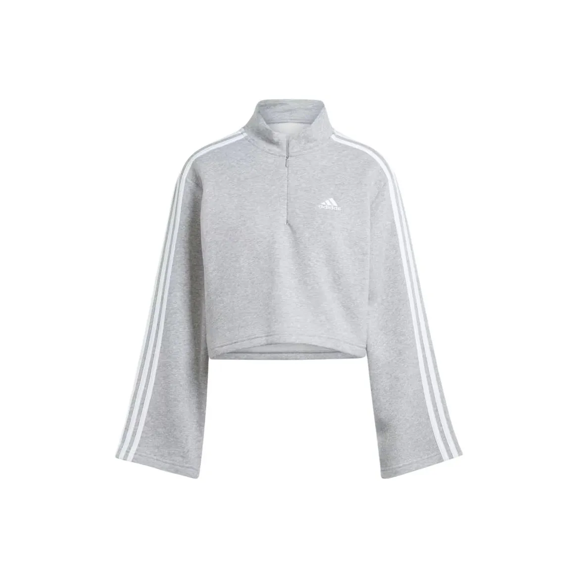 Adidas Free Shipping With AdiClub Essentials 3 Stripes Fleece Quarter Zip Sweatshirt
