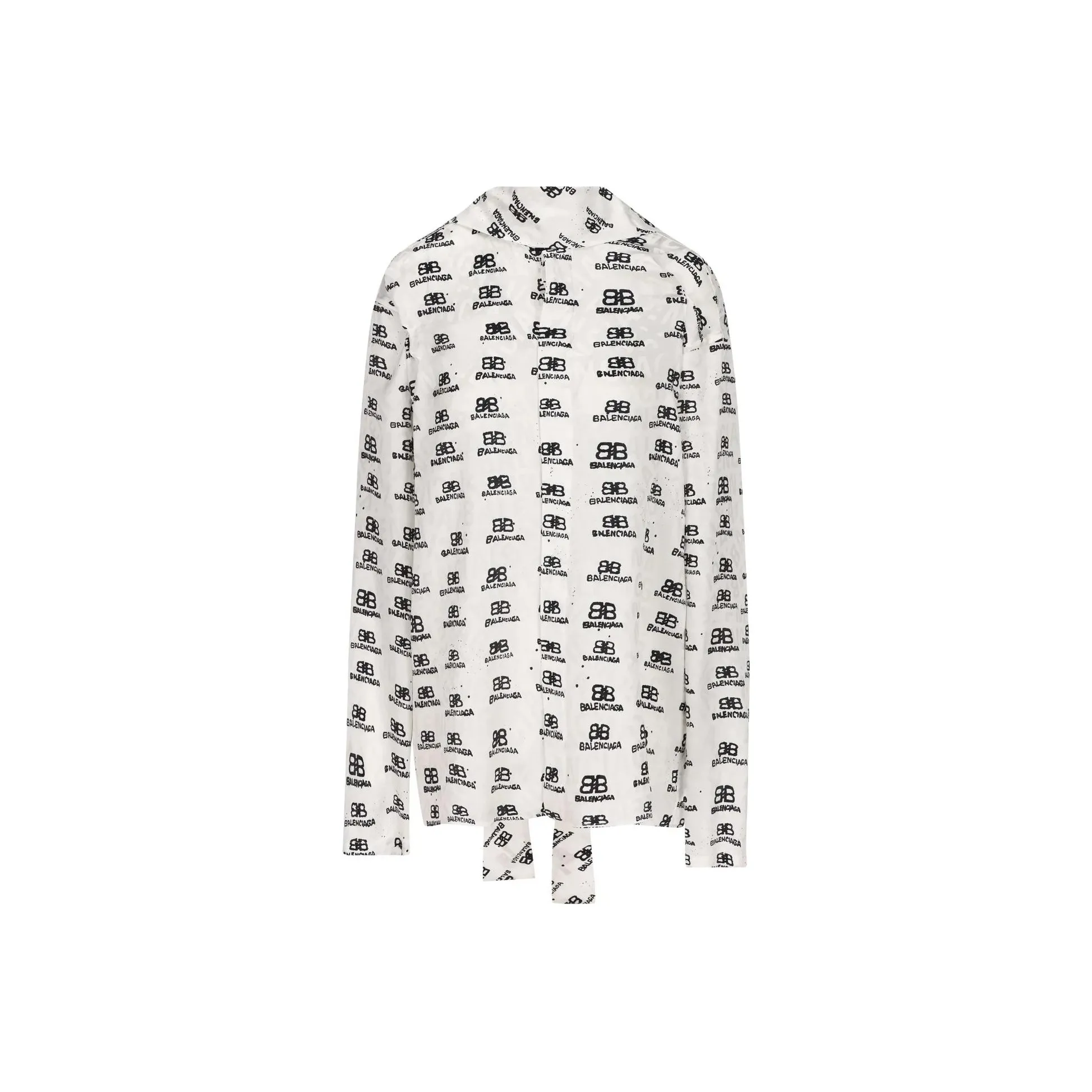 Balenciaga Logo print Silk Blouse