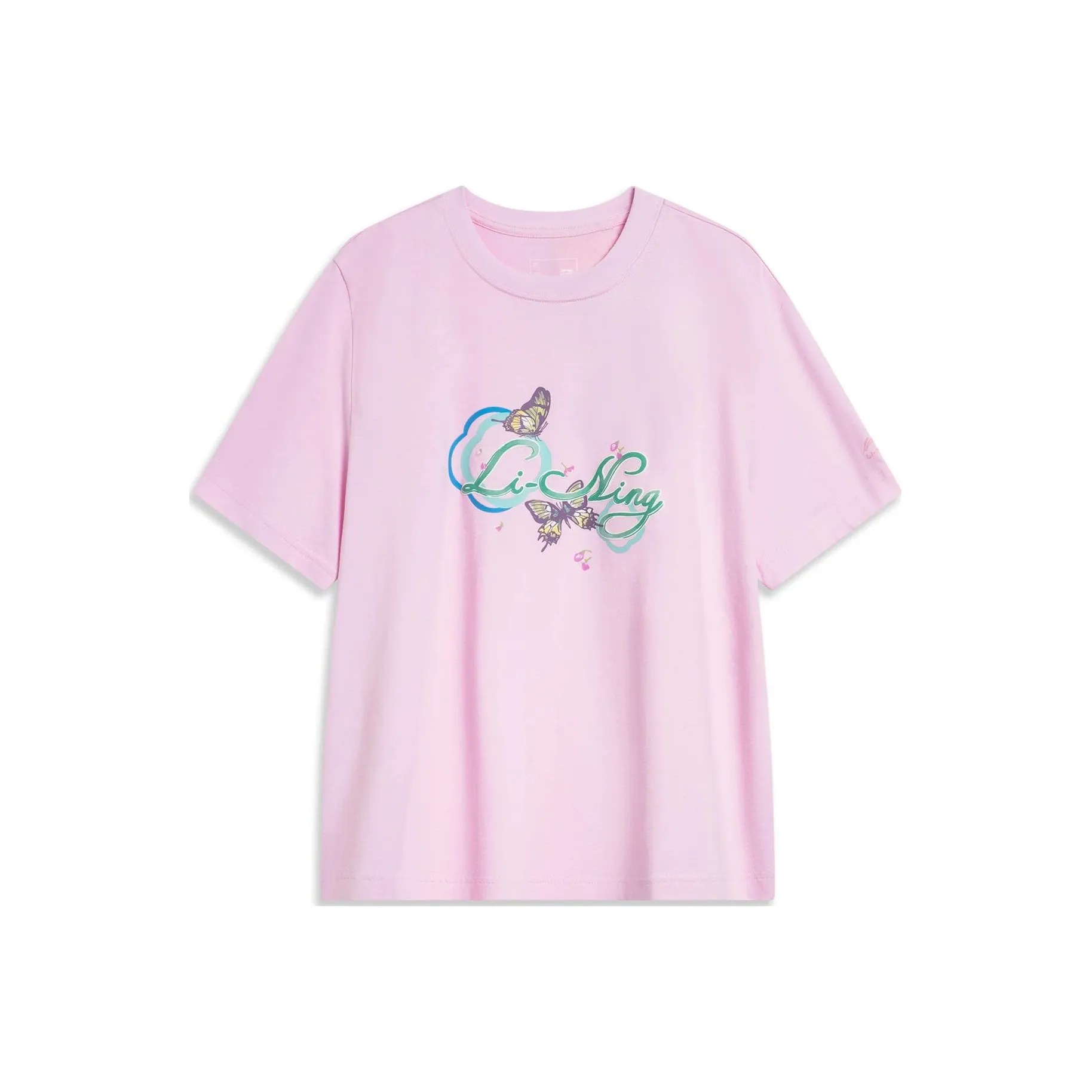LiNing Chinese Culture Series Drop Shoulder Sleeve T Shirt Women's Cherry Blossom Pink