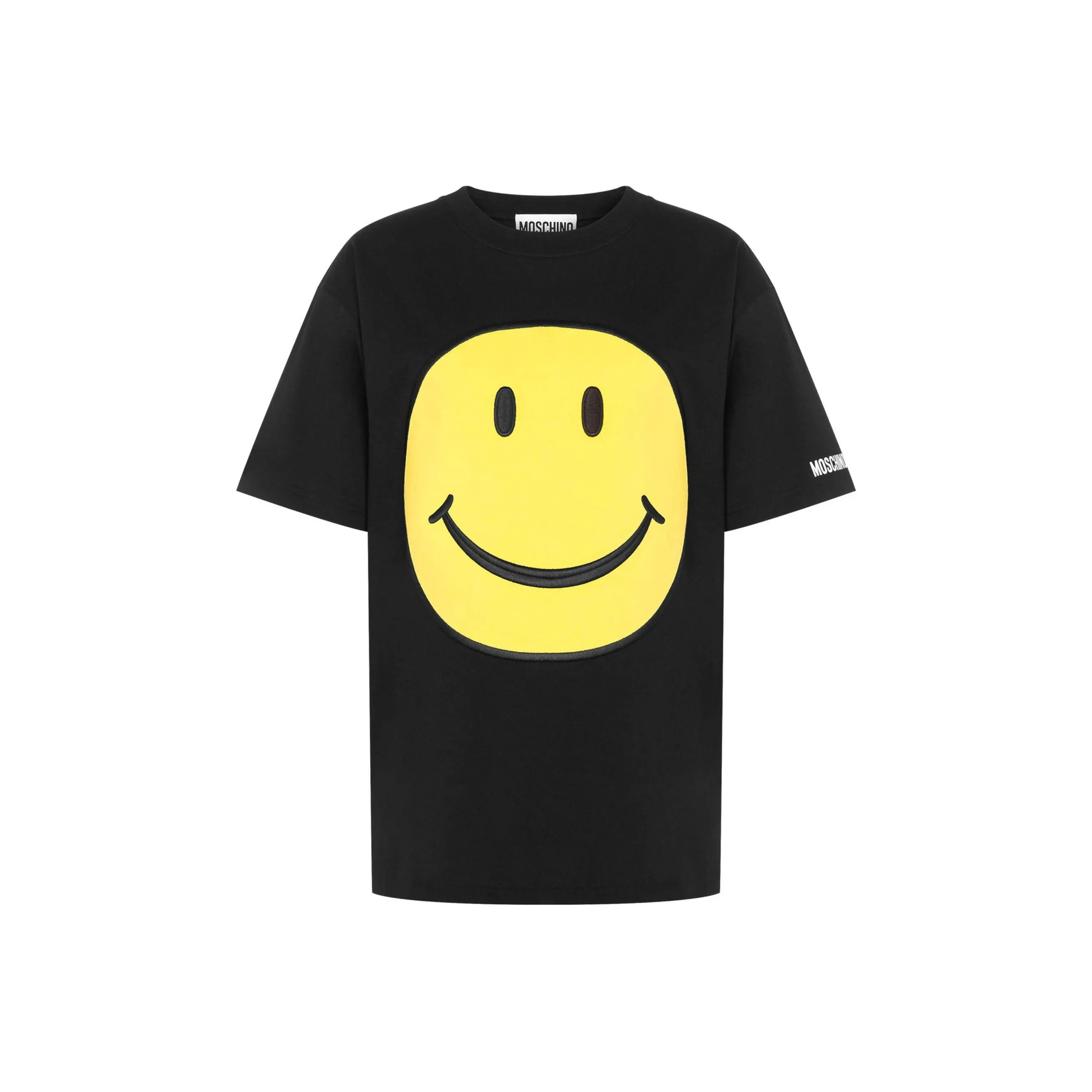 MOSCHINO Smile Face Printed Crewneck T Shirt