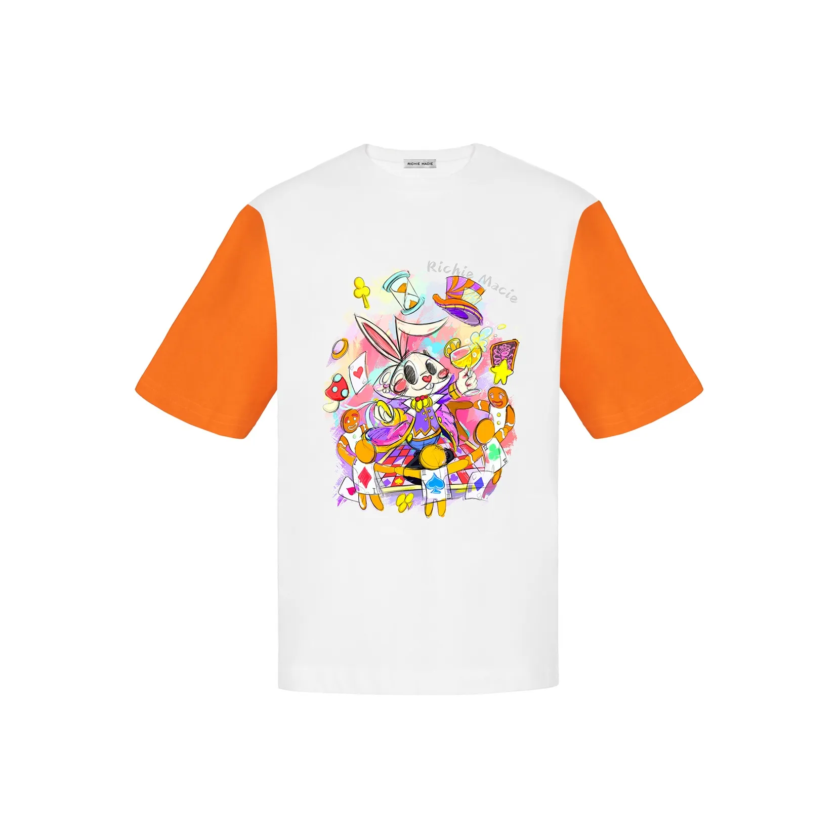 Richie Macie T Shirts Women's Orange & White