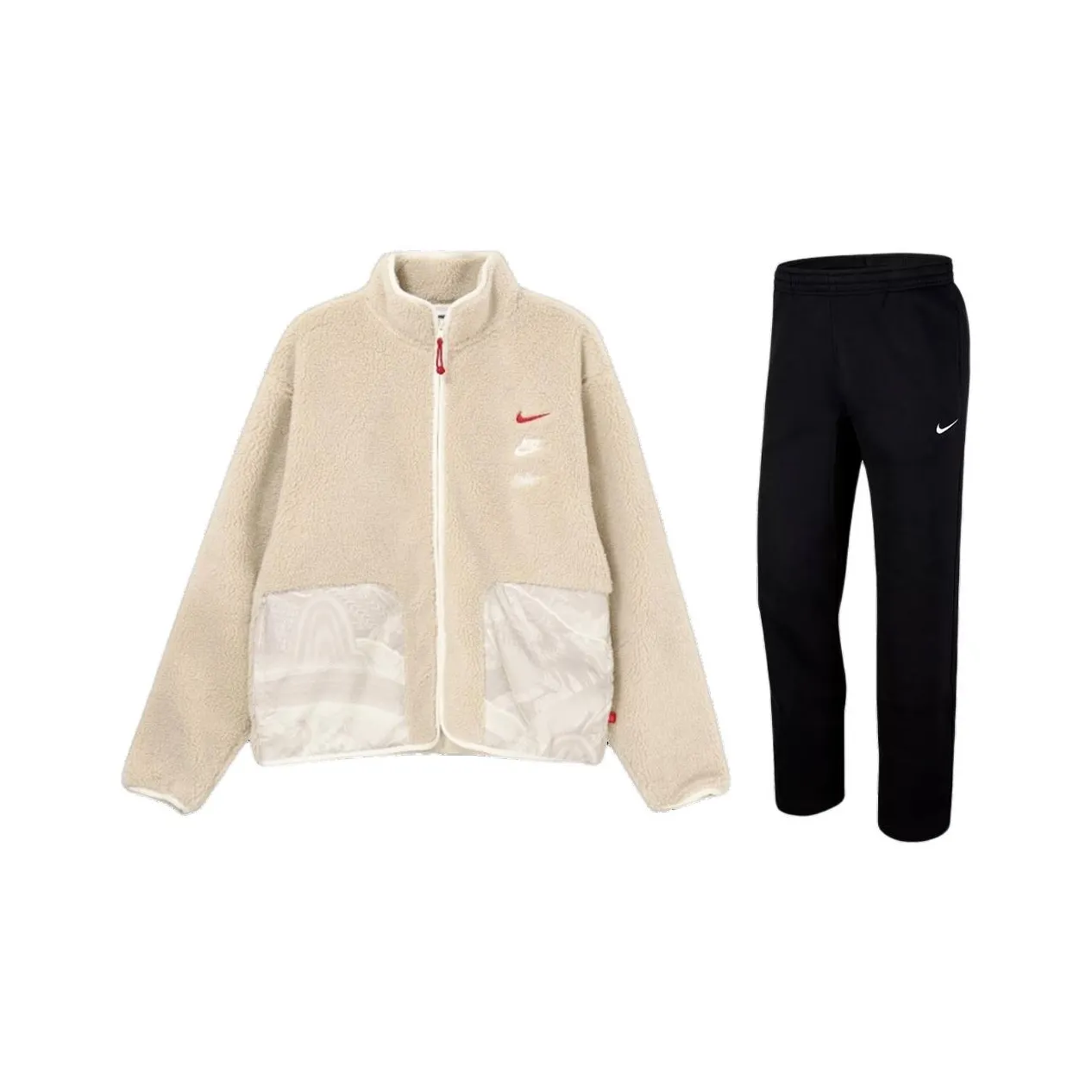 Nike Casual Sportswear Men's Set Beach White Top+Black Pants