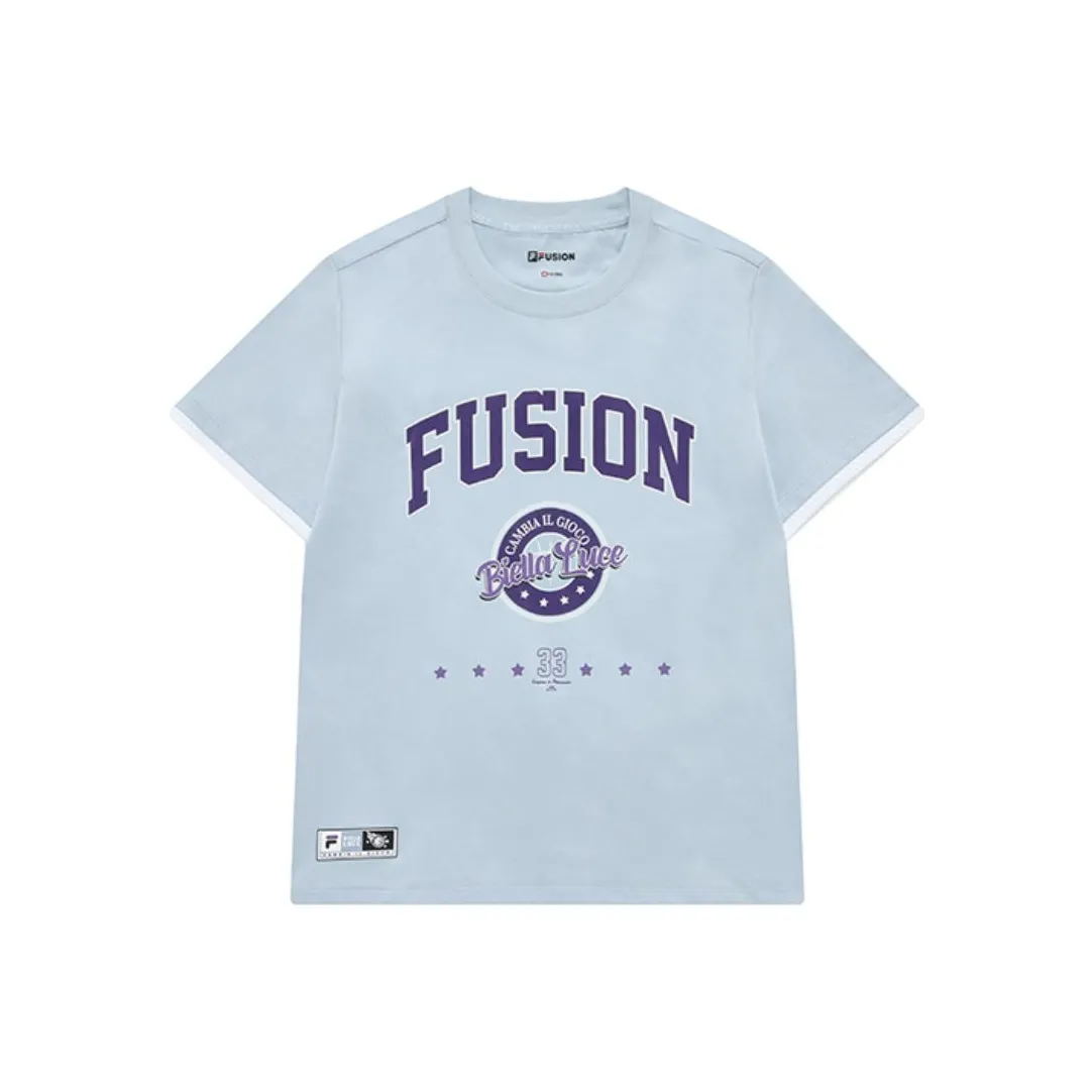 FILA FUSION Комплект с короткими рукавами футболка женский светло-белый синий