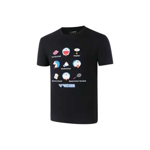 Victor X Doraemon Collaboration Collection Черный Унисекс Бадминтонные Джерси