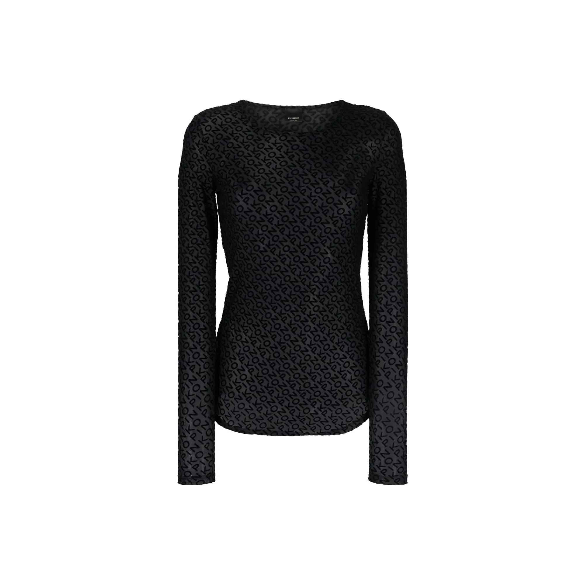 PINKO Logo jacquard Semi sheer T shirt