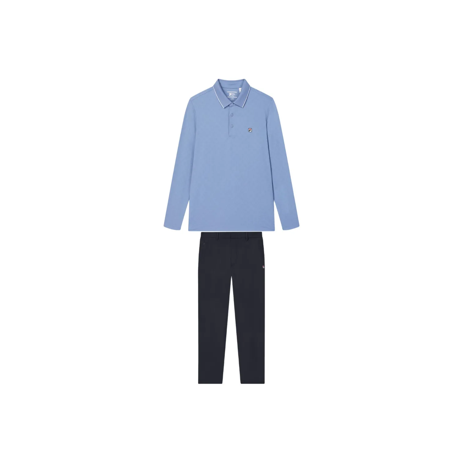 FILA Casual Sportswear Men's Clothing Sets Matte Blue Polo Shirt+Legend Blue Pants