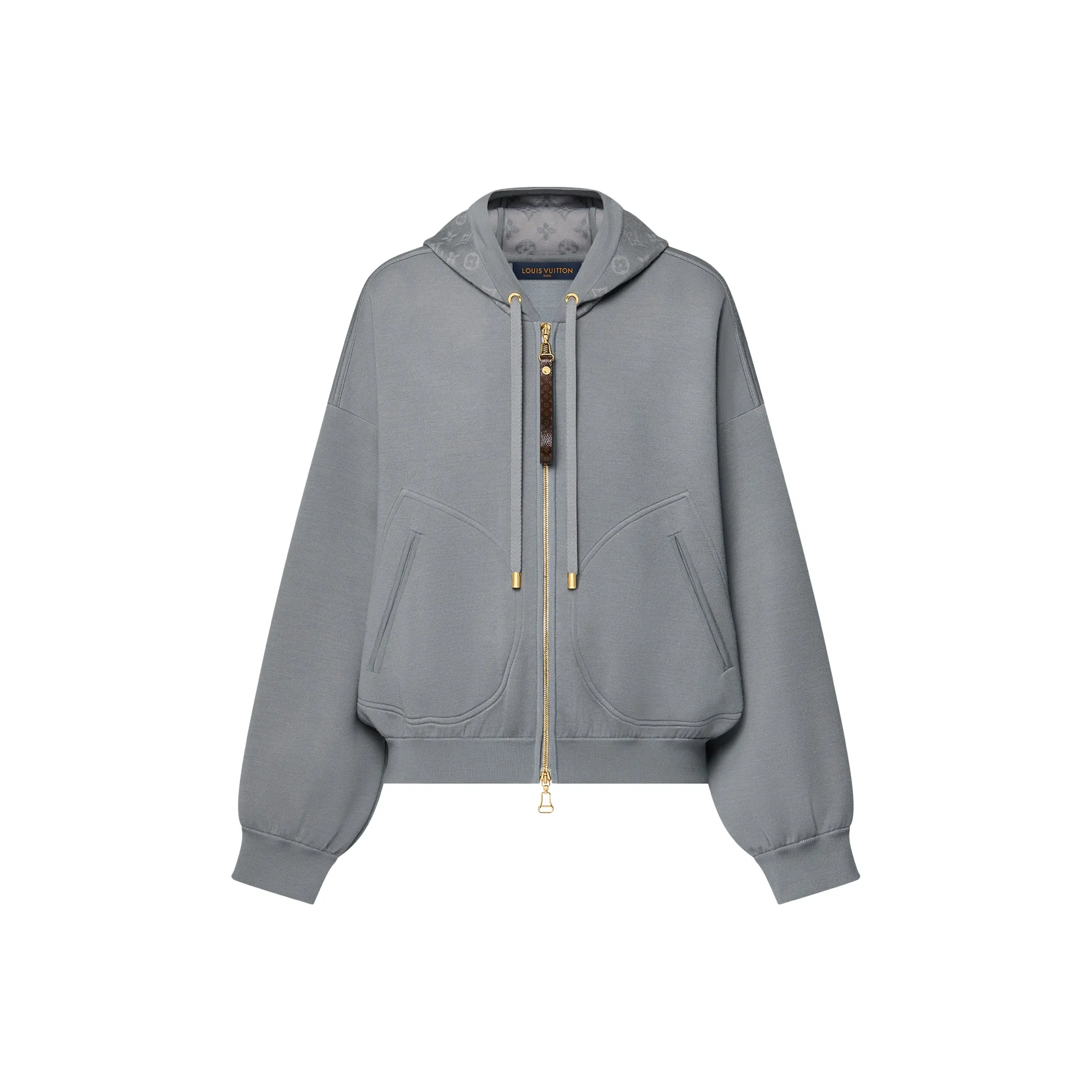 Lv Monogram Accent Knit Hoodie