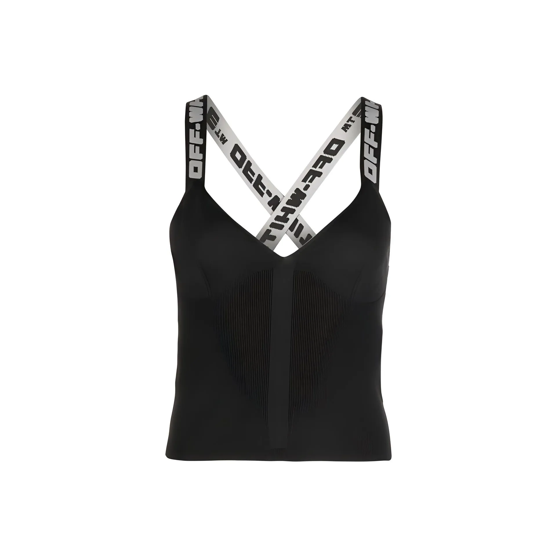OFF Белый FW22 Топ на бретелях облегающий крой женский черный