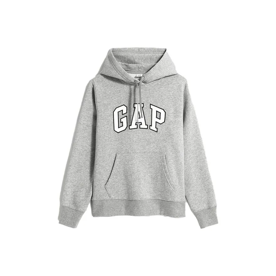 GAP Double Knit Full Zip Hoodie Cedar Heather