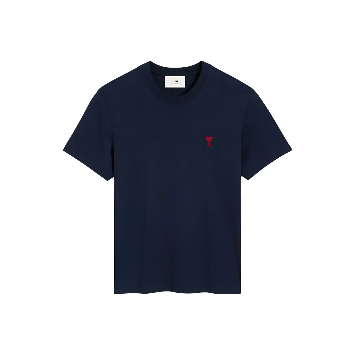 Ami Paris Ami De Coeur Logo Embroidered Crewneck T Shirt
