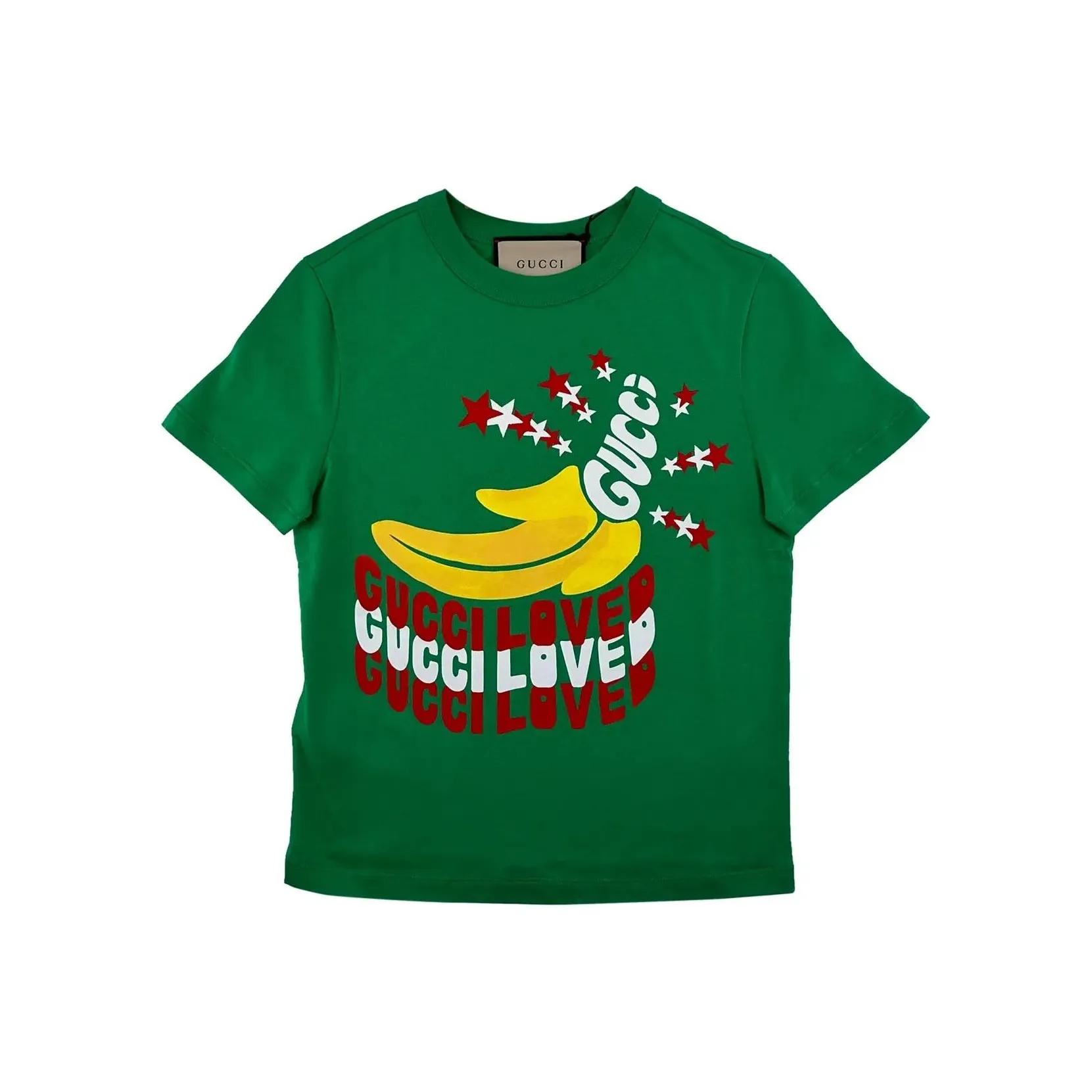 GUCCI С принтом буквы круглый вырез короткое рукав футболка рубашка женская зеленая