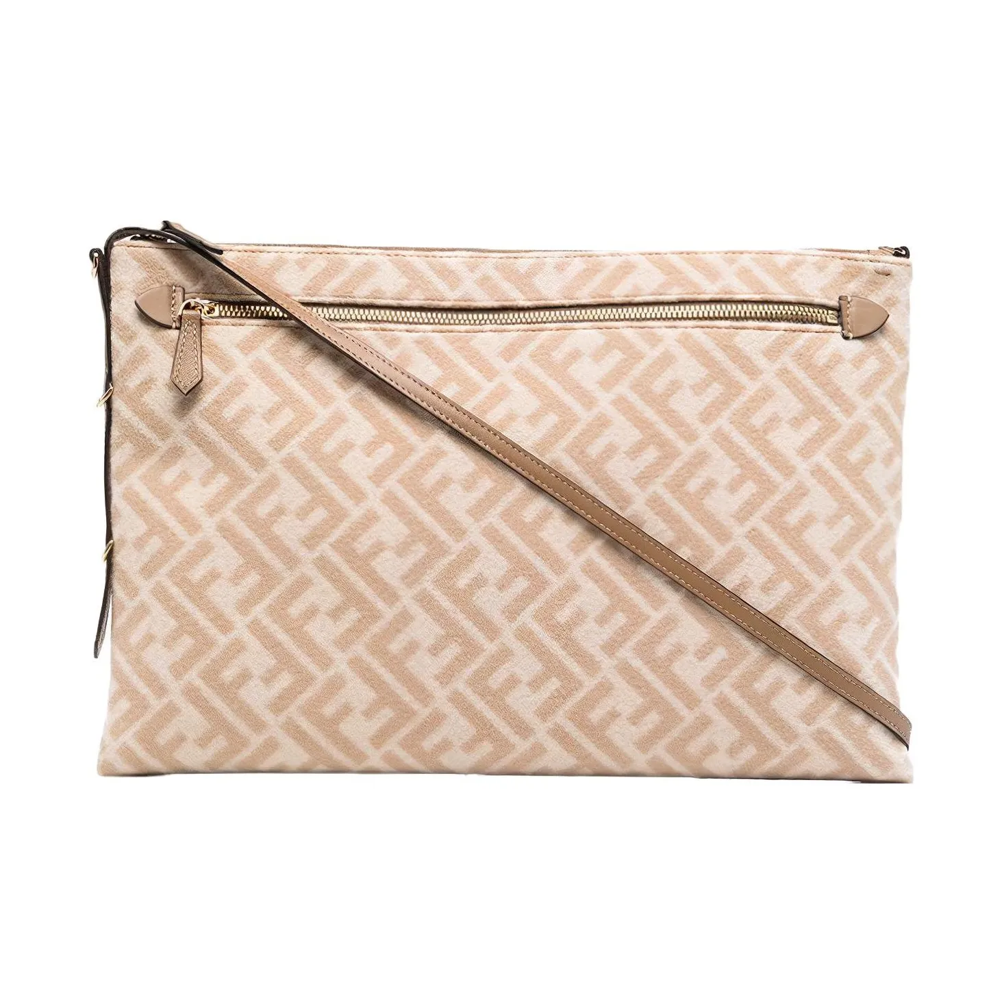 FENDI Wool Clutch Women's Beige
