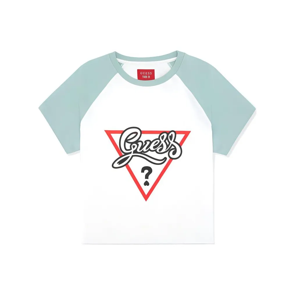 GUESS x YUEQI QI T Рубашка Женская Морская соль Синий