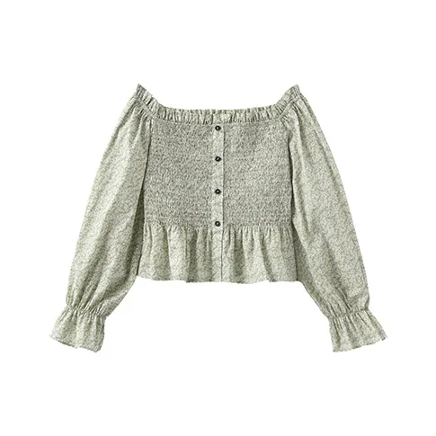 CUBIC Ruffle Sleeve T Shirt Women's Green