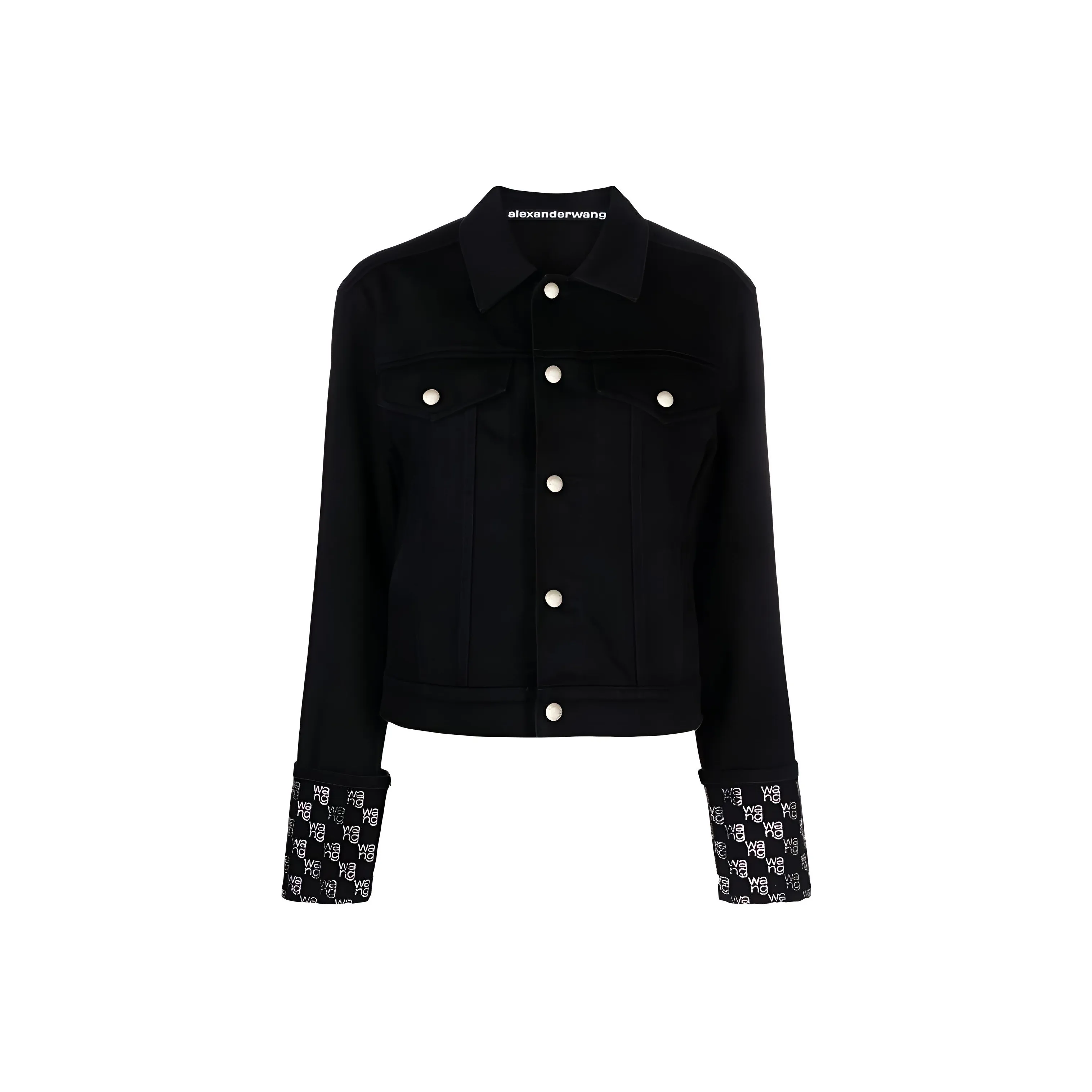 Alexander Wang Long Sleeved Embellished Denim Jacket