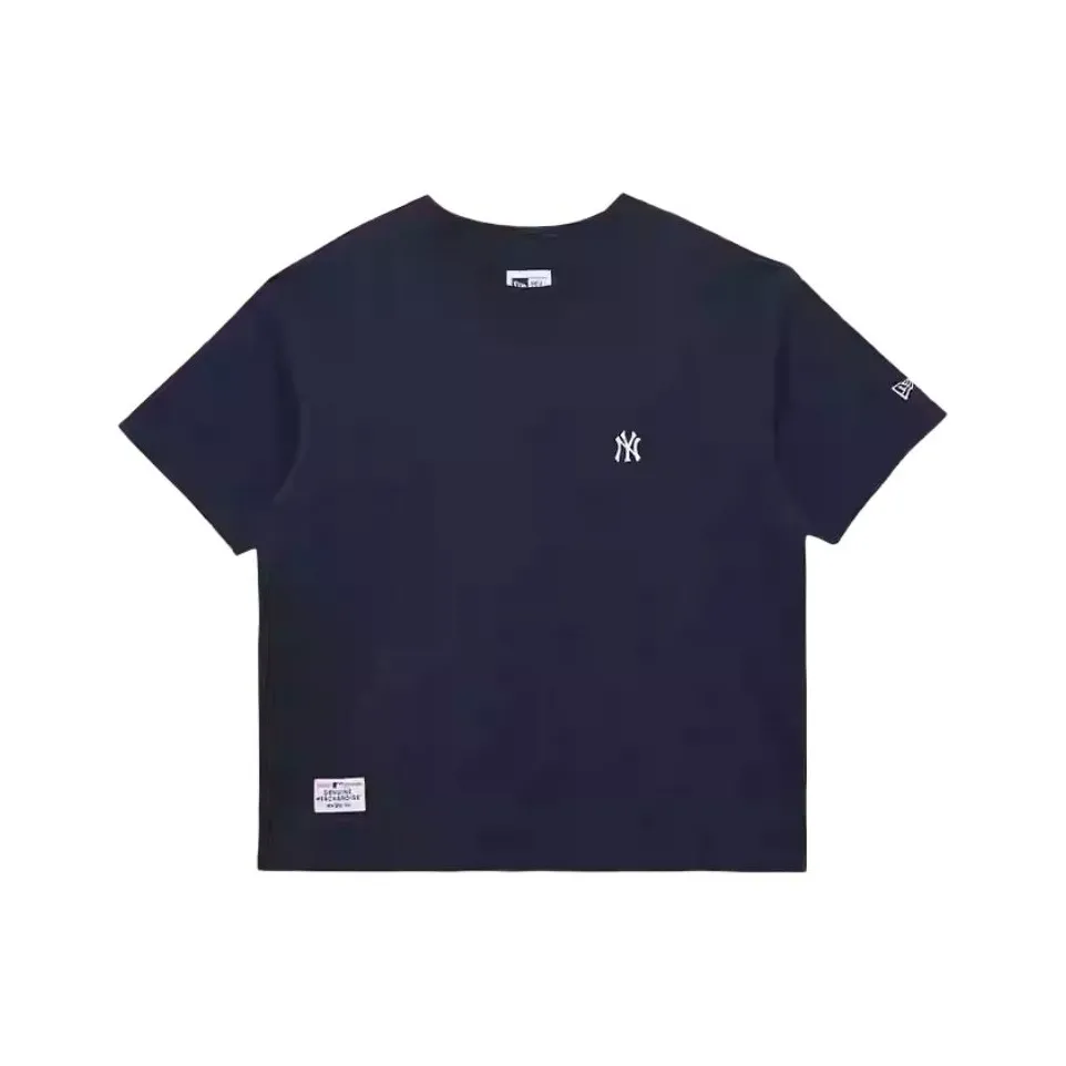 New Era Т-рубашка с оборванным рукавом женская темно-синяя