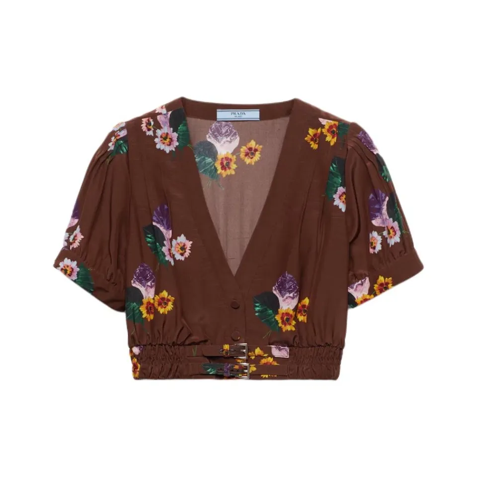 PRADA Floral print Cropped Top