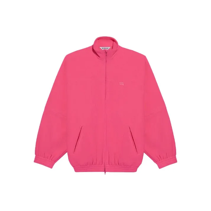 Balenciaga Double Brushed Fleece Tracksuit Jacket 'Fluo Pink'