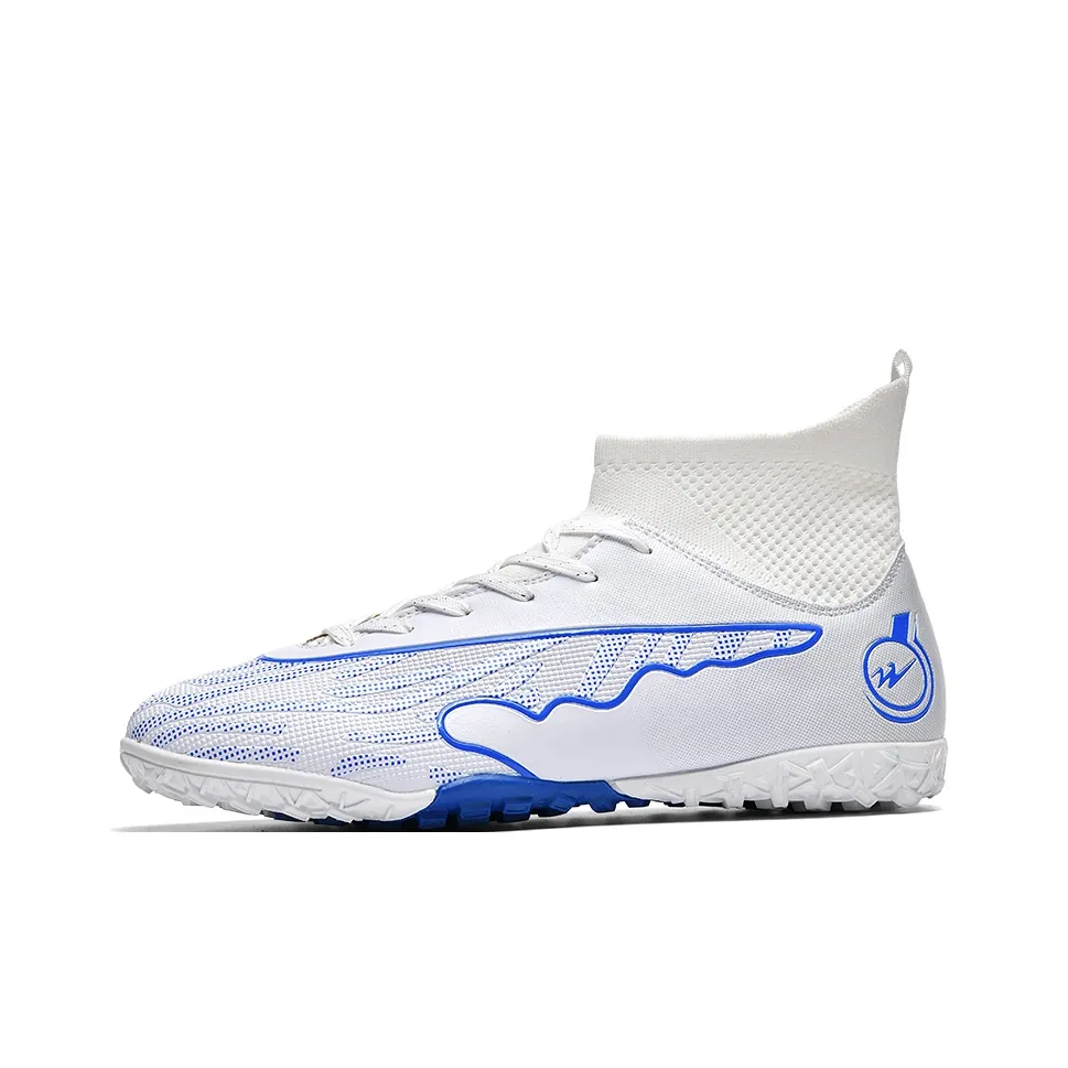 Binary TF Шипы Амортизация Устойчивый к истиранию Легкие Футбольные бутсы Унисекс Белый Синий