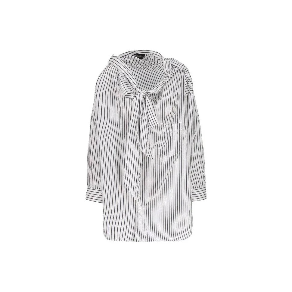 Balenciaga Pinstripe Knotted Shirt