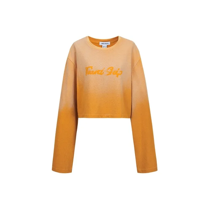 URBAN REVIVO Drop Shoulder Sleeve T Shirt Women's Orange