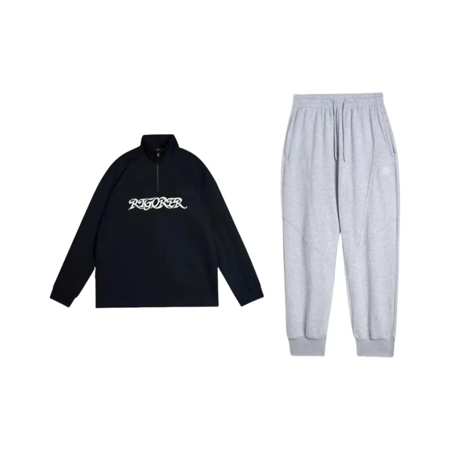 RIGORER Sweatshirt Set Unisex Pure Black