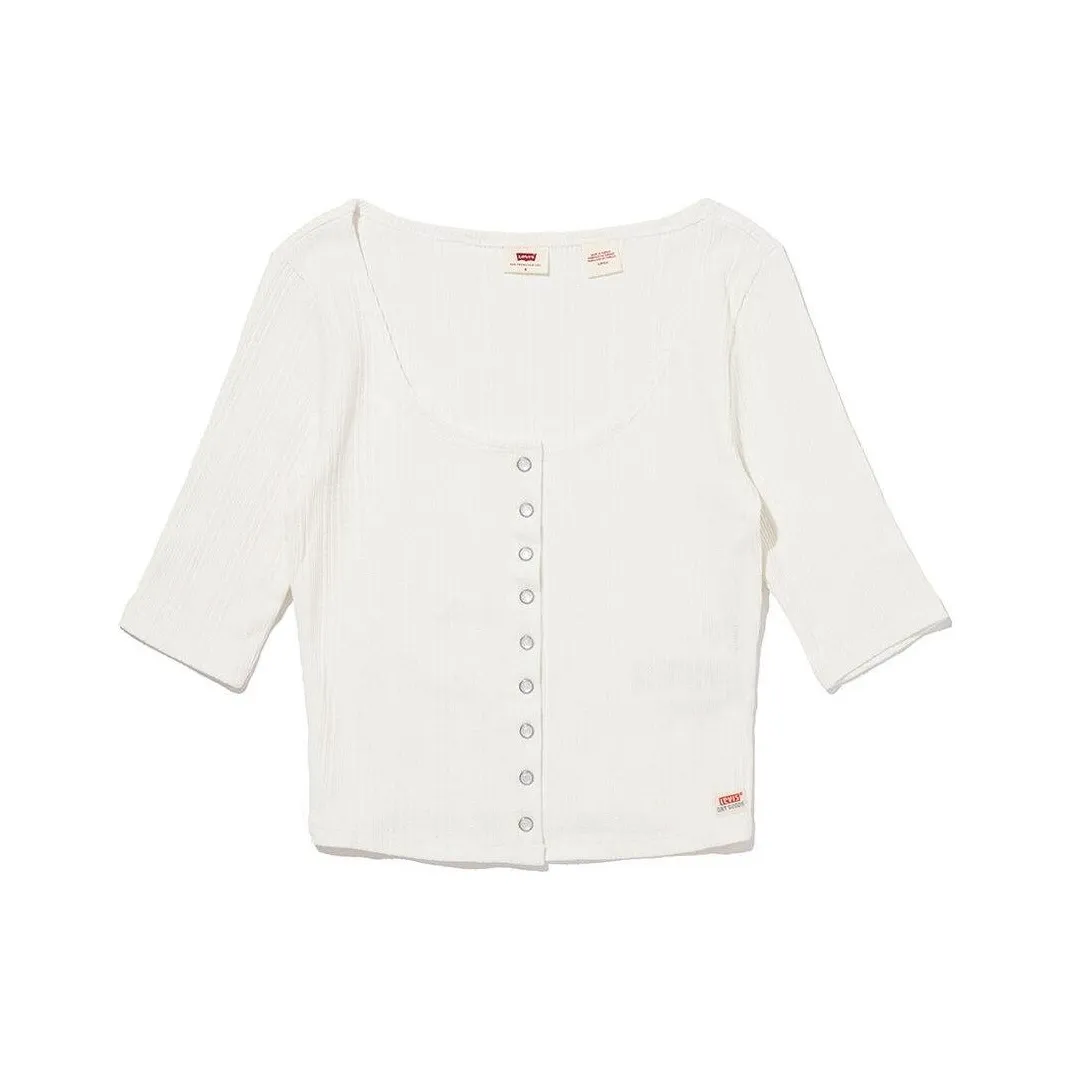Levis Press stud Waffle jersey T shirt