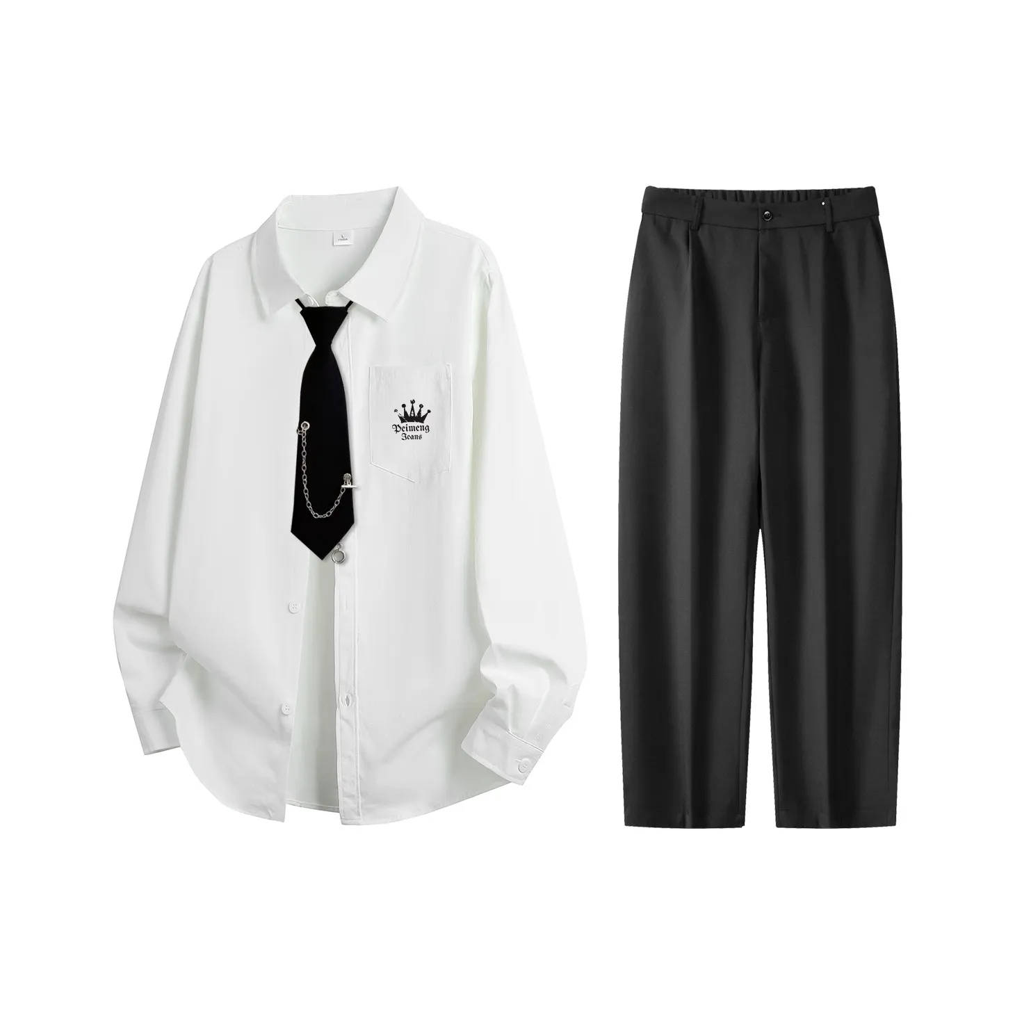 PEIMENG Комплект рубашек Matching Унисекс Белый