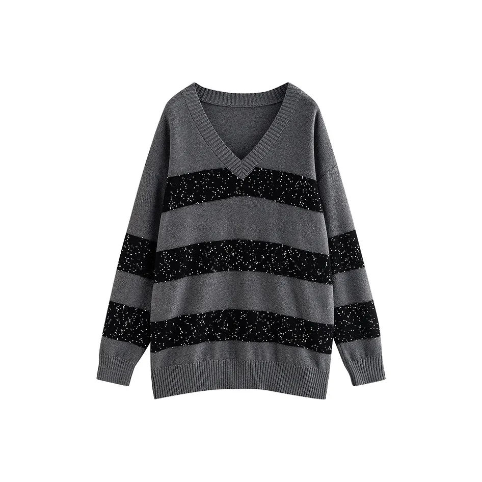 Initial Language Трикотаж Женский Черный Серый Полосы