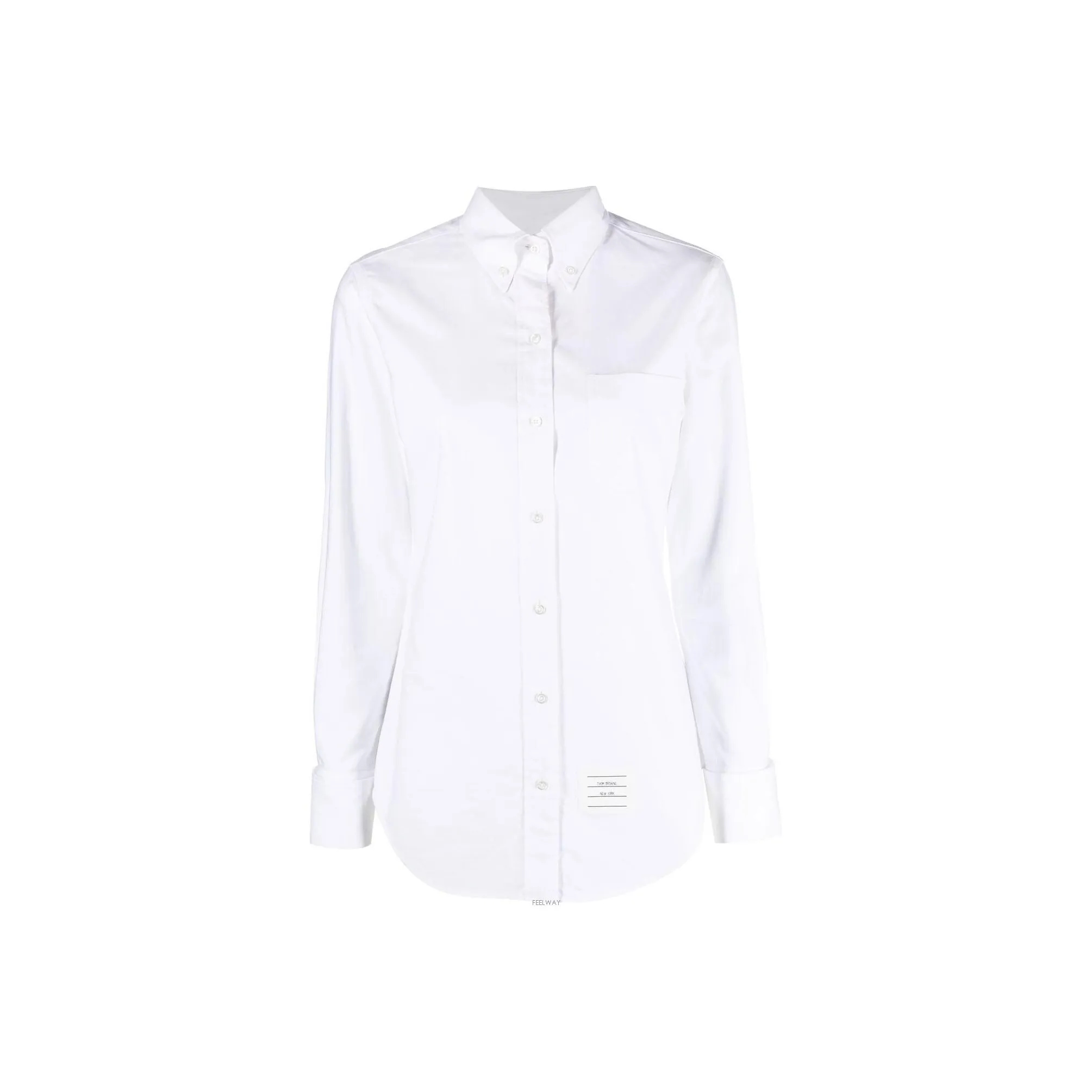 THOM BROWNE Logo-Patch Button-Up Poplin Shirt
