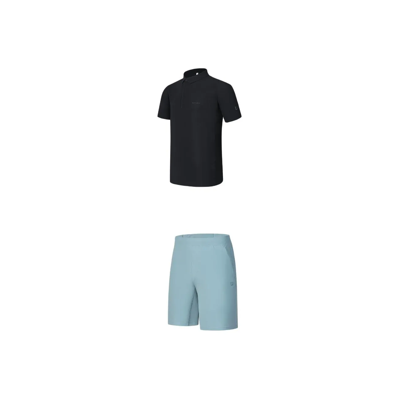 FILA Casual Sportswear Men's Clothing Sets Alice Blue Top+Lark Blue Shorts