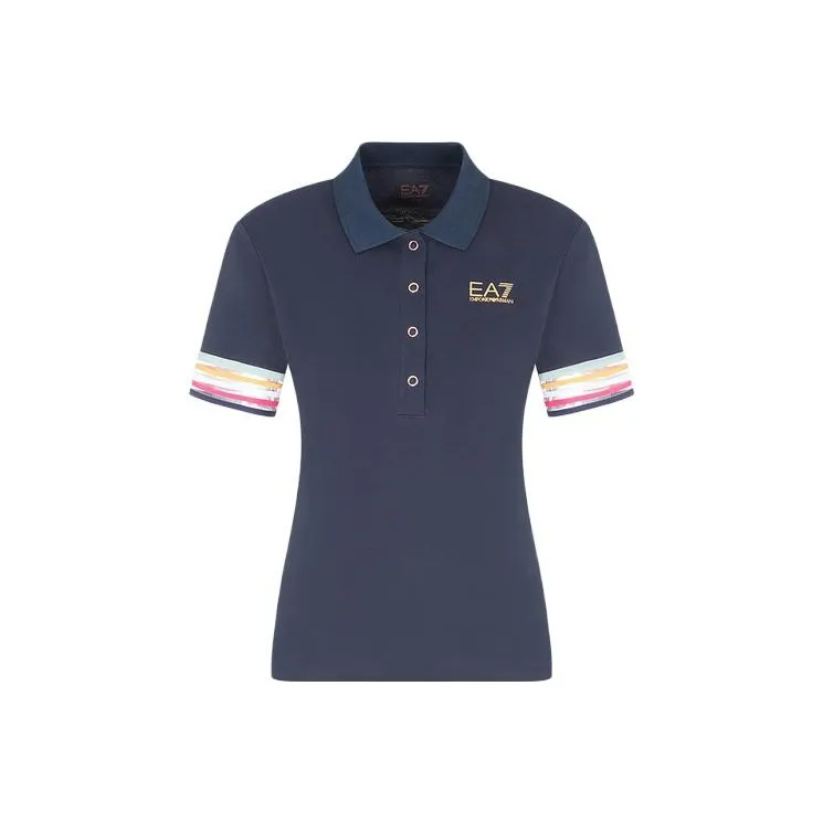 EMPORIO ARMANI EA7 SS23 Polo Shirt Women's Marine Blue