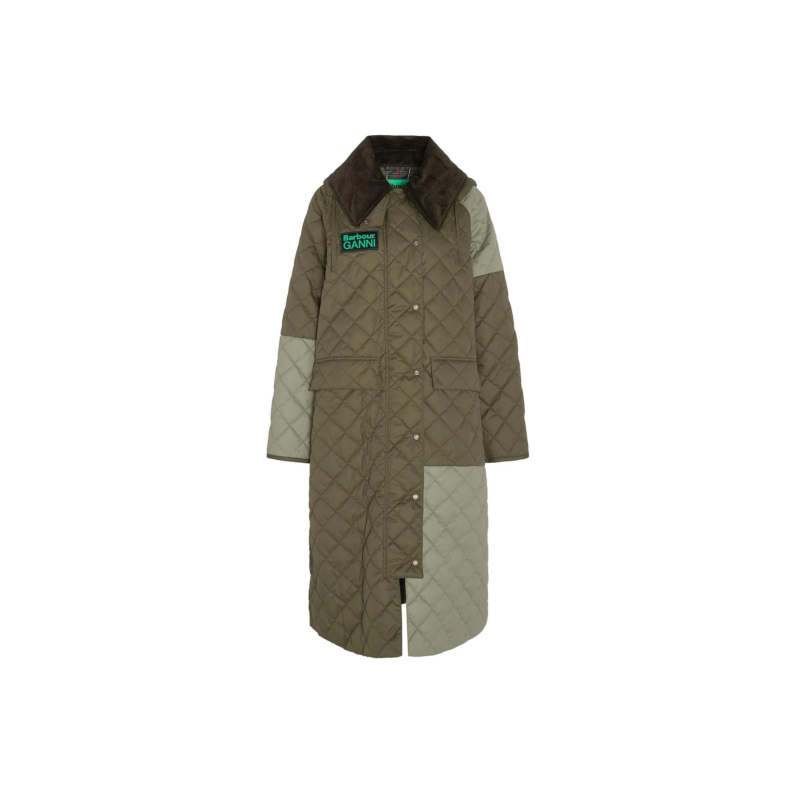 BARBOUR x GANNI Collaboration Burghley Quilted Jacket Jackets Coats Women's Green