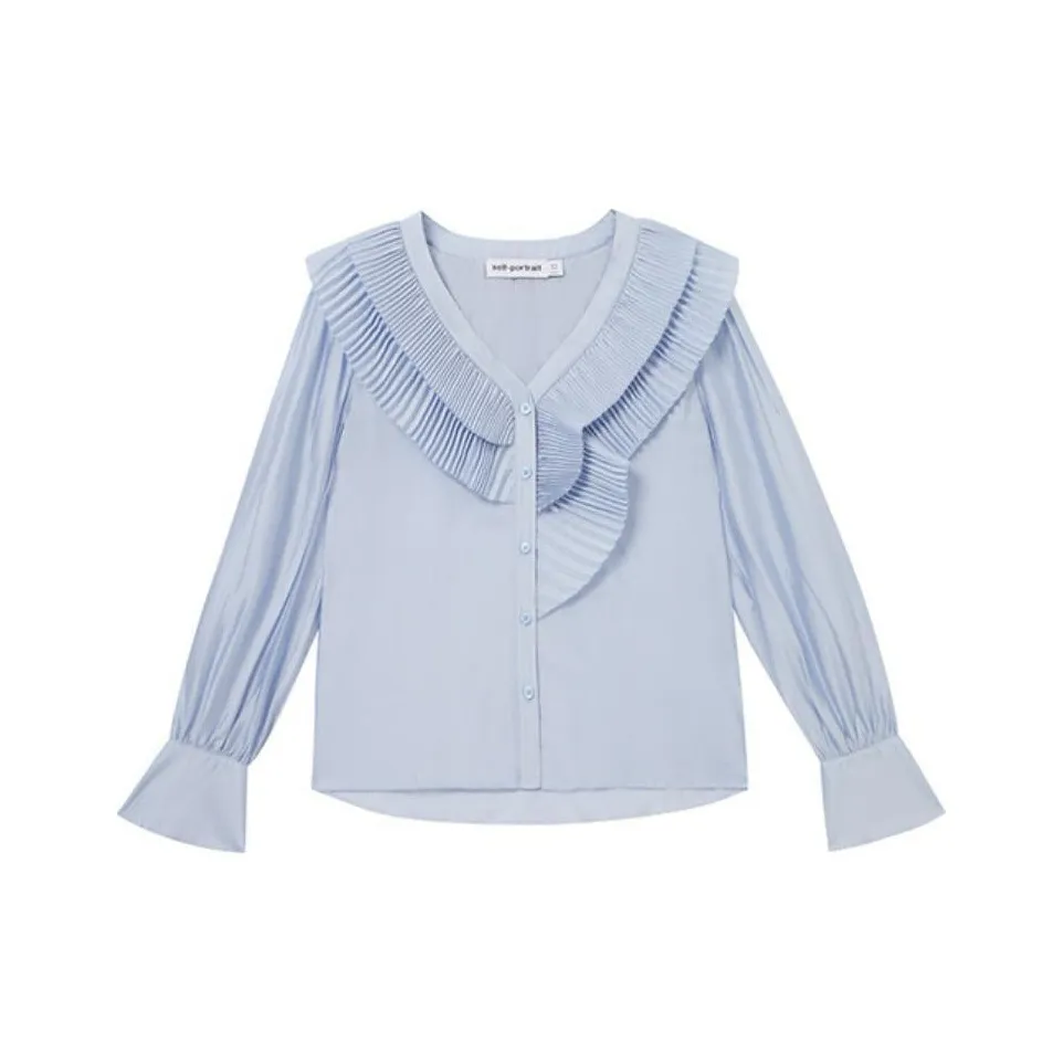 Self portrait Satin Organza Blouse