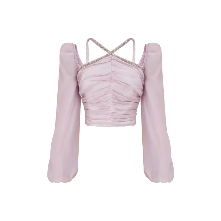 TAMMY TANGS Шифон Рубашка Женская Розовая