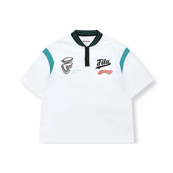 FILA FUSION BASEBALL Series Polo Shirt Women's Standard White