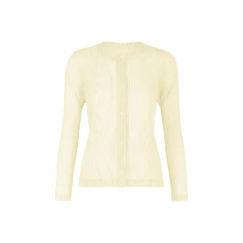 PLEATS PLEASE ISSEY MIYAKE Экрю Женские Трикотаж