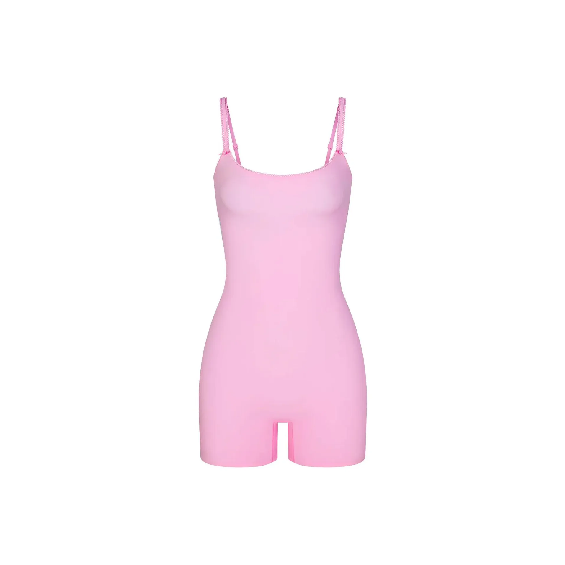 SKIMS Valentine's Day FITS EVERYBODY PICOT TRIM ONESIE Bodysuits Women's BUBBLE GUM/Bubble Gum