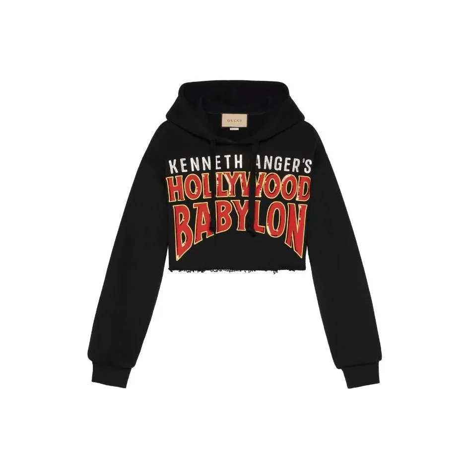 Flounce London Sports Schwarzer Pullover mit kurzem Schnitt und Netzstoffeinsatz