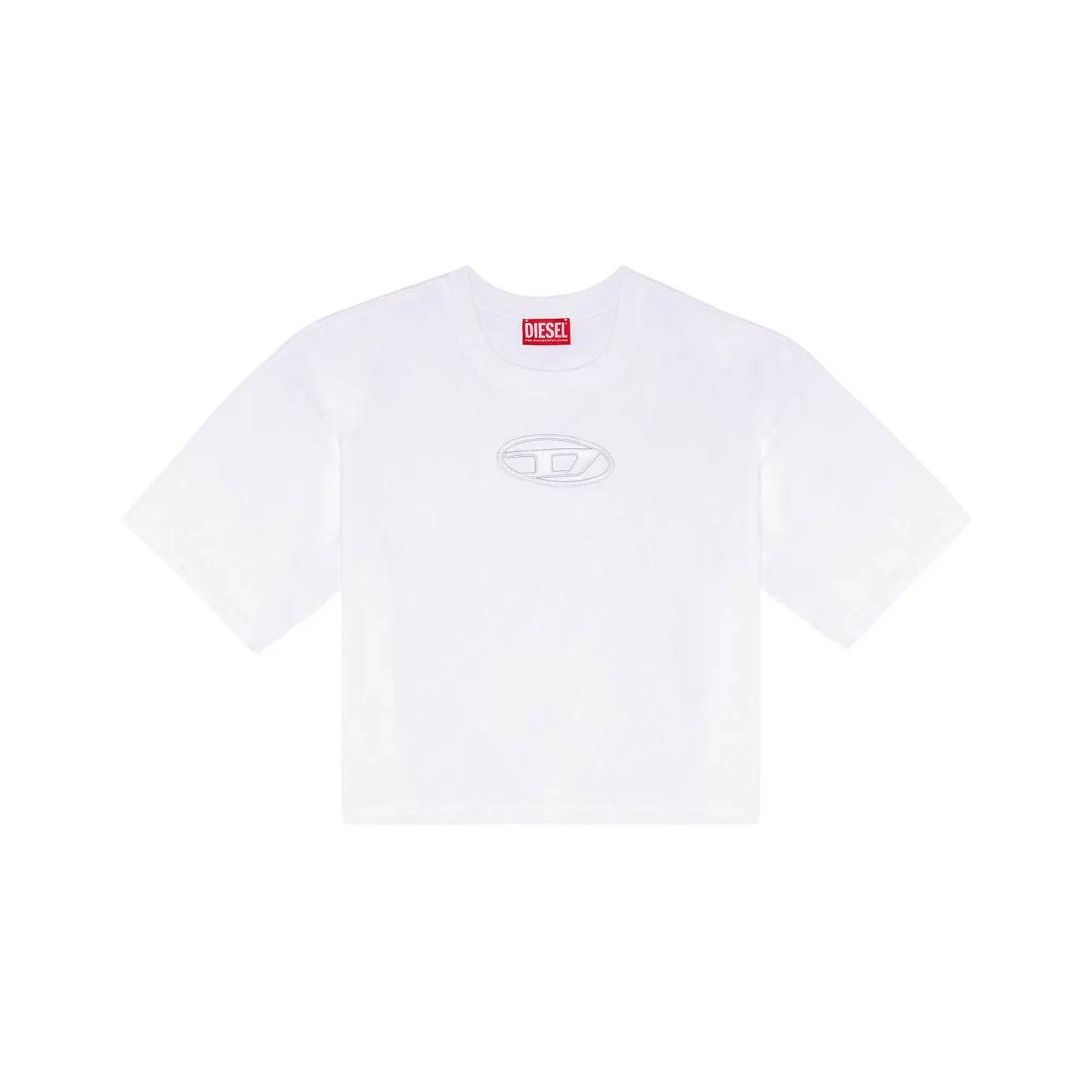 DIESEL Т-рубашка с оборванным плечом женская белая