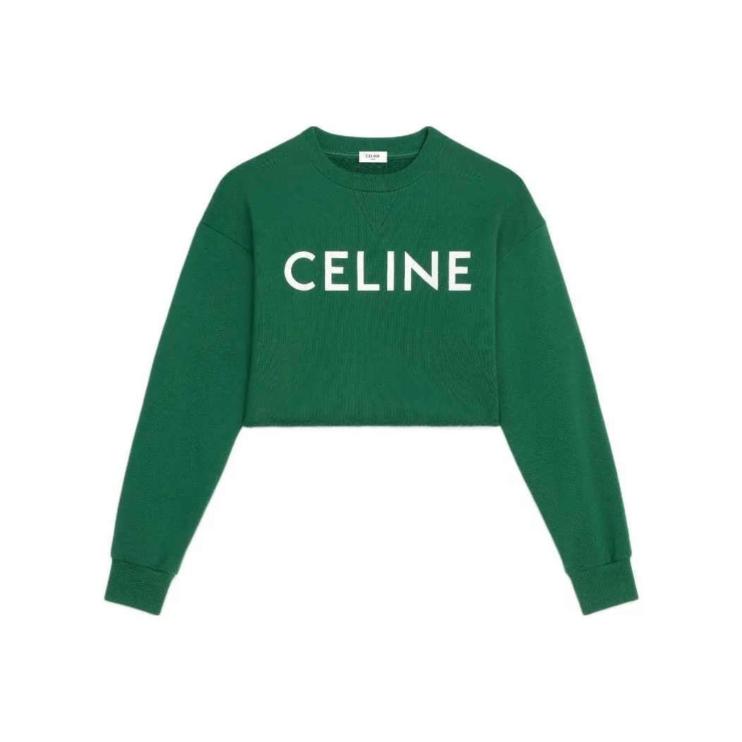 Celine FW22 Толстовка Женская Темно-зеленая