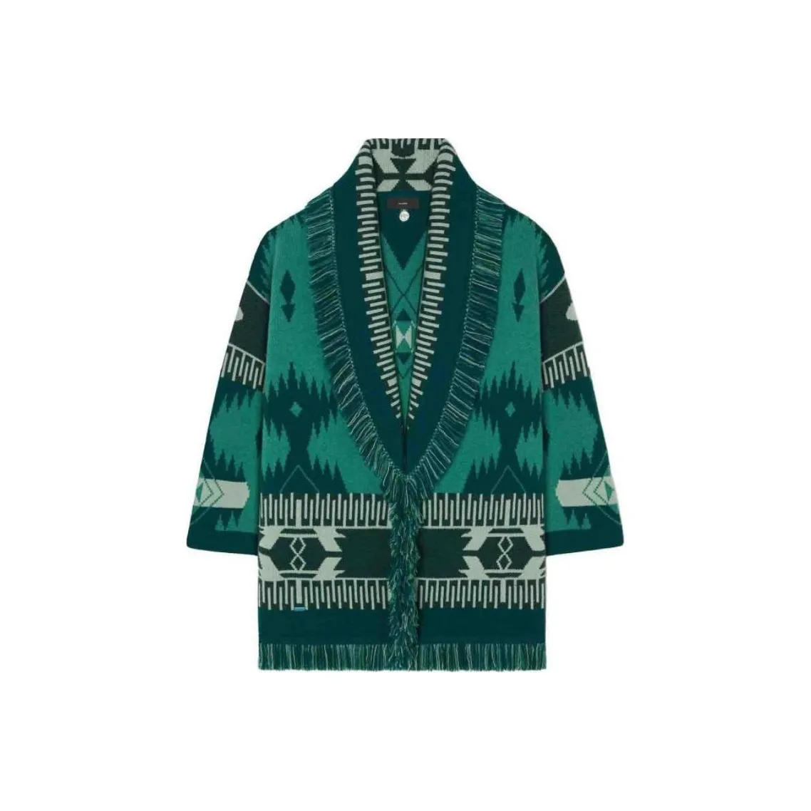 Alanui Fringed Edge V-Neck Belted Cardigan
