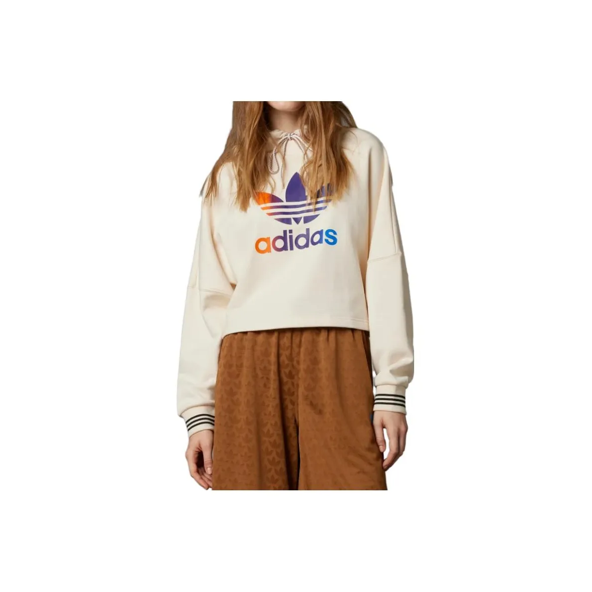 Adidas Originals SS23 Adicolor 70s Retro Series Sweatshirt Women's Miracle White