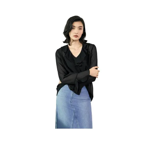 TKY SHOP Intellectual Черные Женские Рубашки