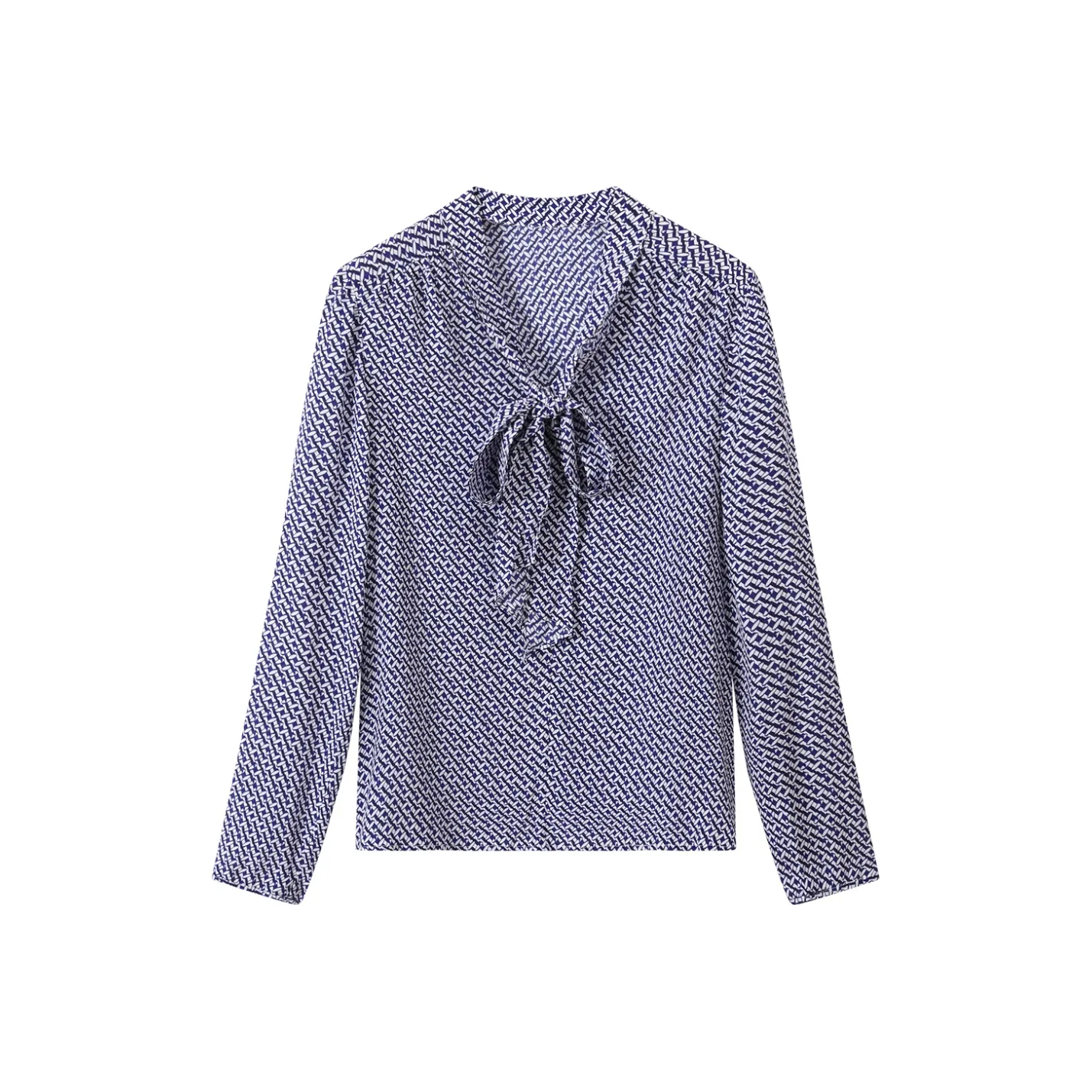 H YXIANG Рубашка Женская Синяя Белая Овал