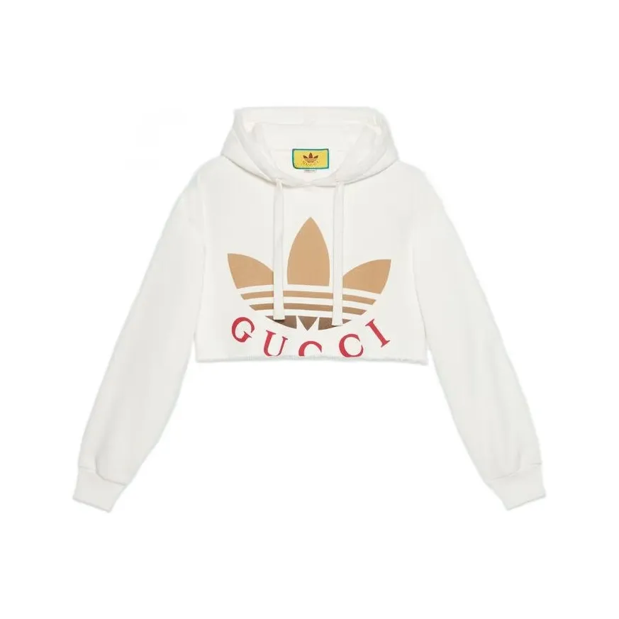 GUCCI Pre Owned 2010s X Adidas Cropped Hoodie